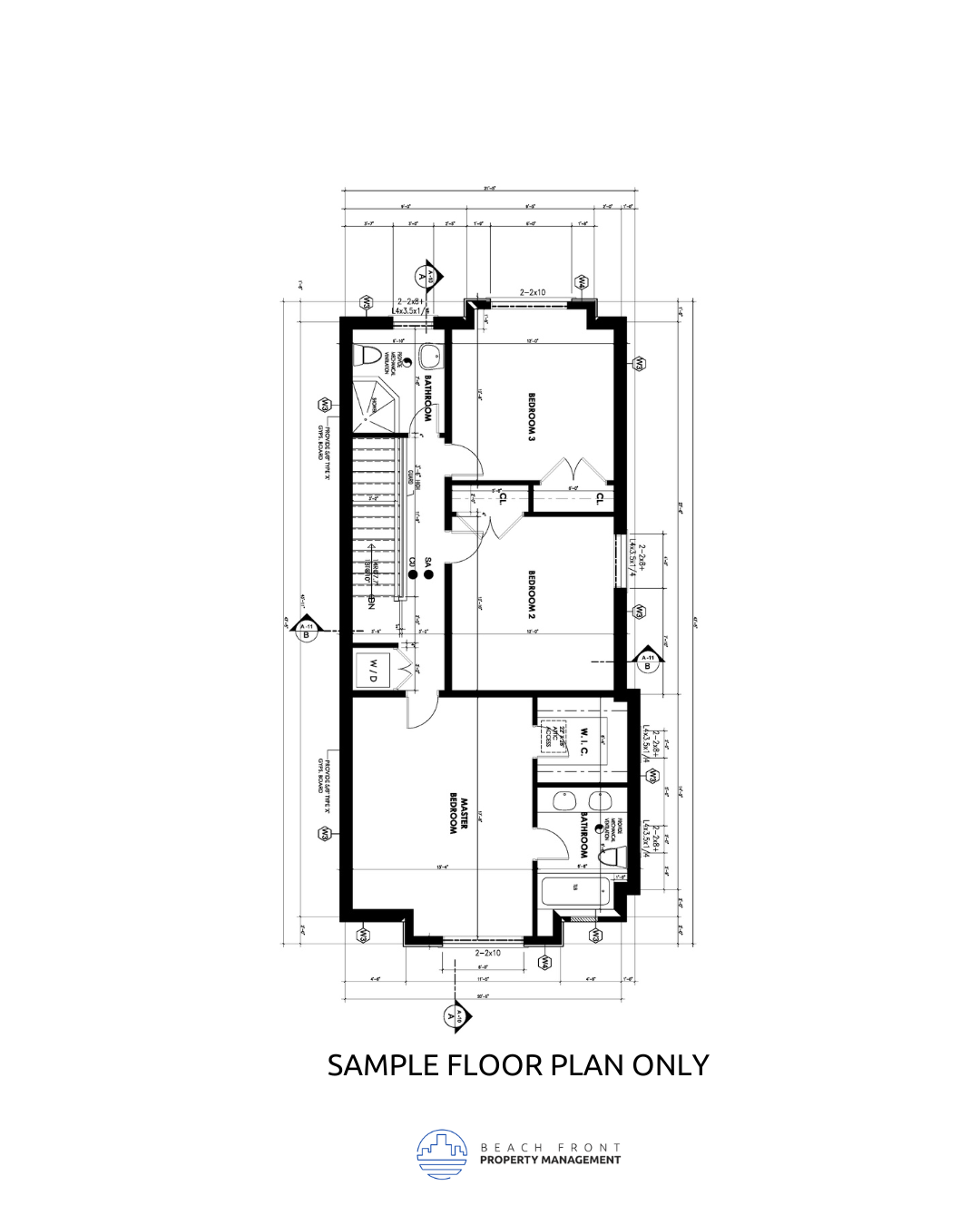 Floor plan for 2 beds, 2 baths